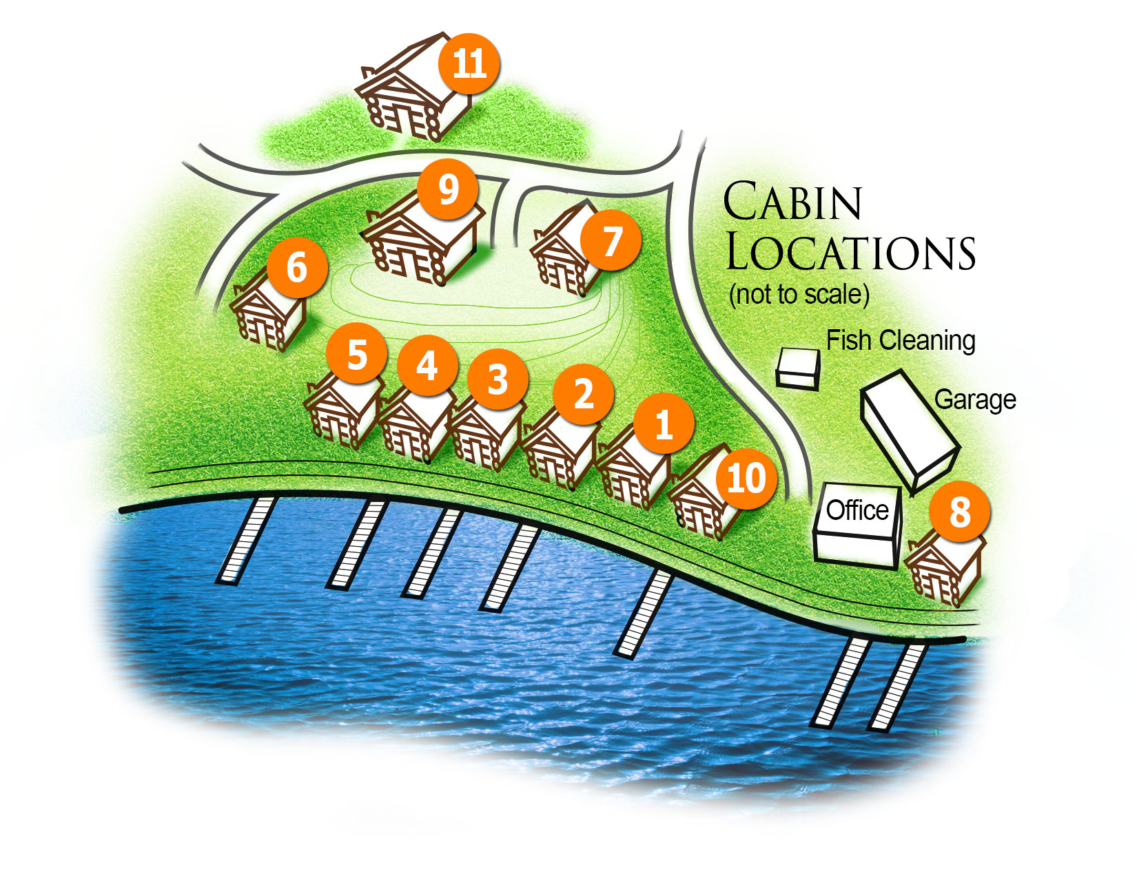 map of cabins